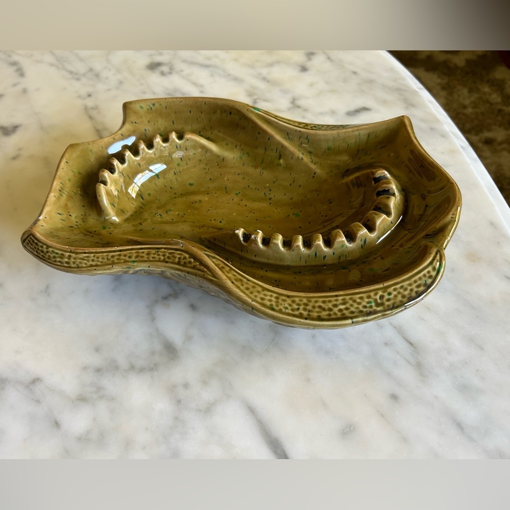 Vintage circa 1970s glazed ceramic ashtray